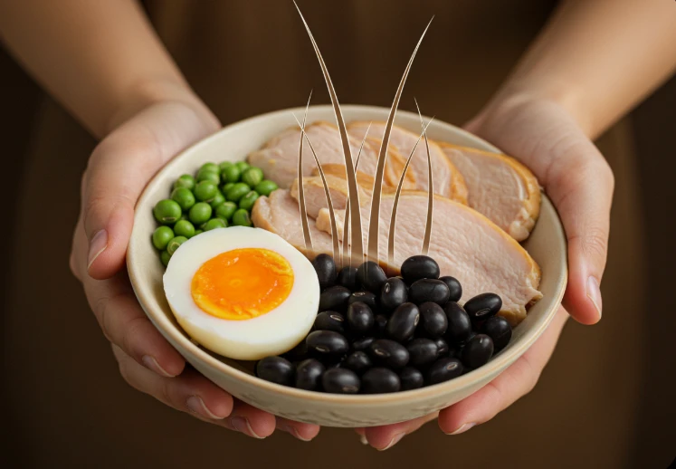 모발 건강에 좋은 단백질 식품들(콩, 계란, 닭가슴살)