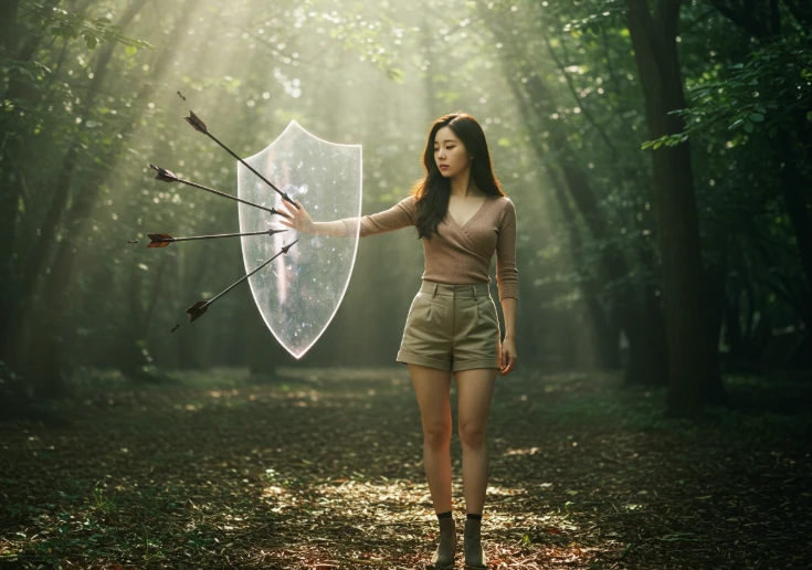 활성산소로부터 몸을 보호하는 방패를 든 사람의 사진