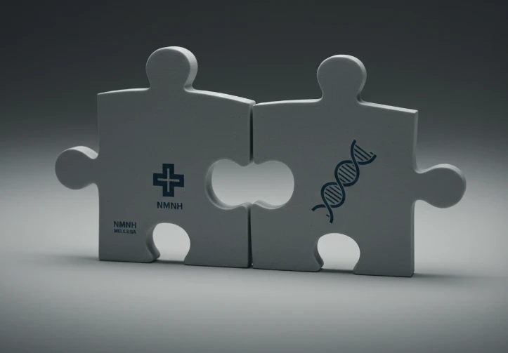 보건복지부와 NMNH을 상징하는 두 개의 퍼즐 조각이 맞춰지는 모습