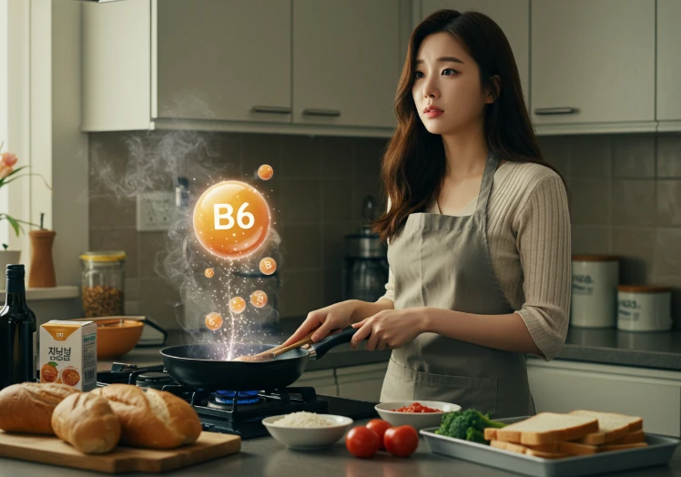요리하며 비타민 B6가 사라지는 한국 여성