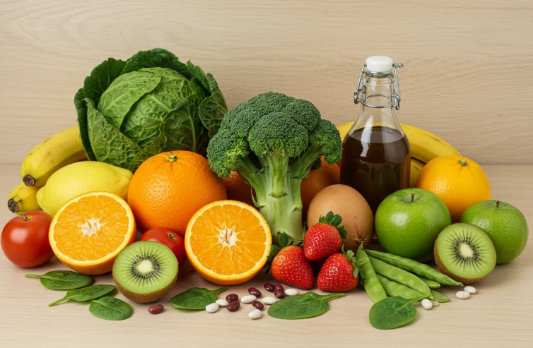 비타민 C와 B군이 풍부한 과일과 채소