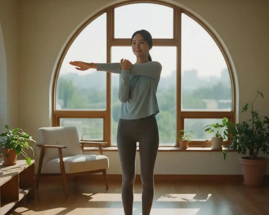 어깨 가동 범위 확대를 위한 크로스바디 스트레칭