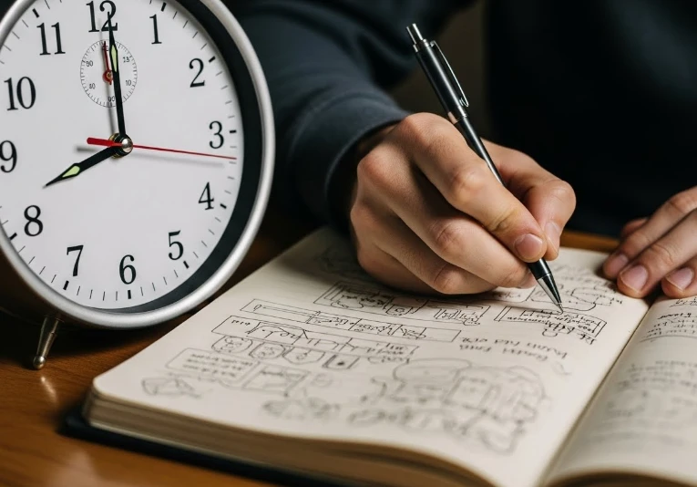 폭식 충동 시 15분 동안 대체 행동을 하는 모습